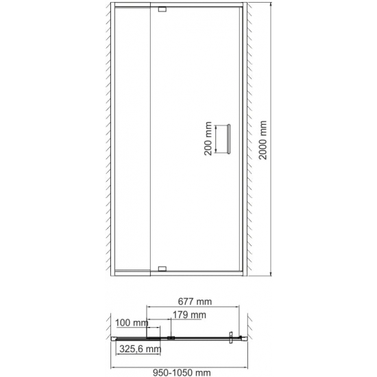 Душевая дверь в нишу WASSERKRAFT Berkel 48P12 100x200