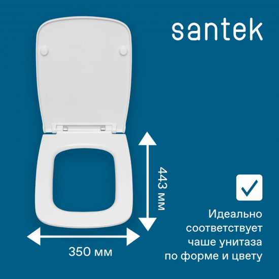 Сиденье для унитаза SANTEK Нео 1WH302450 тонкое с микролифтом, быстросъёмное дюропласт