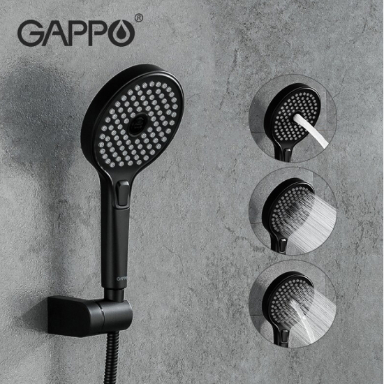 Смеситель для ванны GAPPO G03-6 G3203-6 чёрный/хром