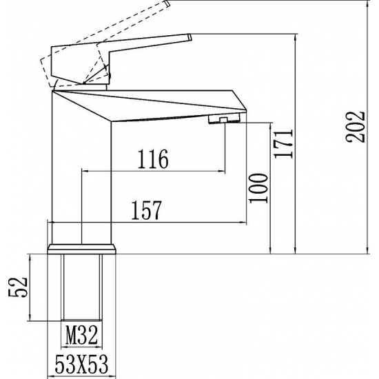 Смеситель для раковины SAVOL S-005511H чёрный