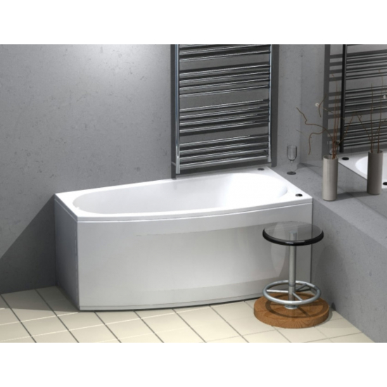 Акриловая ванна АКВАТЕК Пандора PAN160-0000054 R 160x75 см, правая, с каркасом, со сливом-переливом
