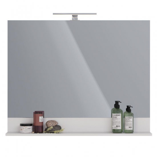 Зеркало LEMARK Romance 1000x800 белый глянец, с полкой