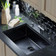 Мойка для кухни врезная подстольная MIXLINE PRO 65Х44 (3,0) с сифоном чёрный графит