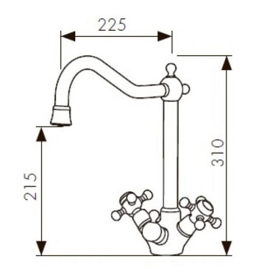 Смеситель для кухни с подключением к фильтру с питьевой водой KAISER Carlson Style 44333