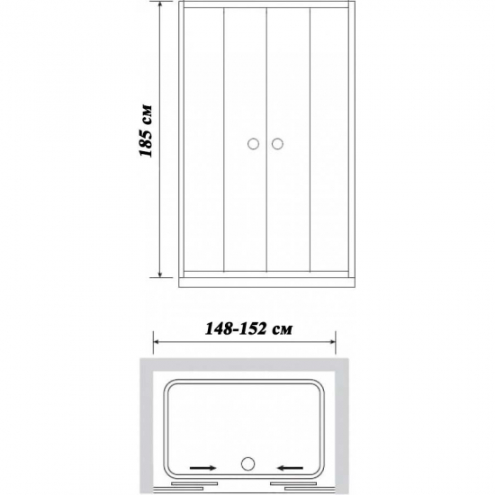 Душевая дверь в нишу SANTREK AQUA Lea-DF-1500-G-Chrome 150x185 стекло грейп, профиль хром