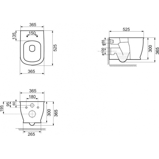 Унитаз подвесной BELBAGNO Prado BB10150CH безободковый, с микролифтом