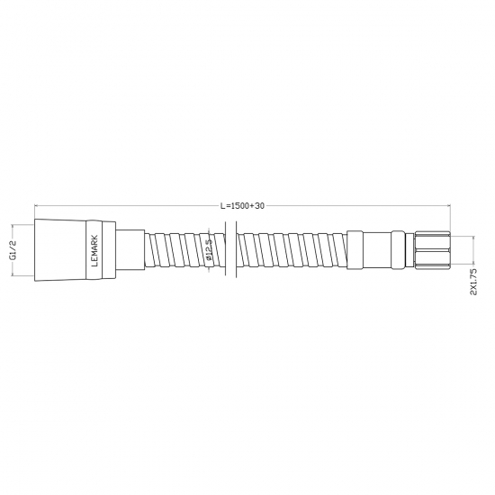 Шланг вытяжной для смесителя LEMARK LE8050S нержавейка, внутренняя резьба, длина 150 см