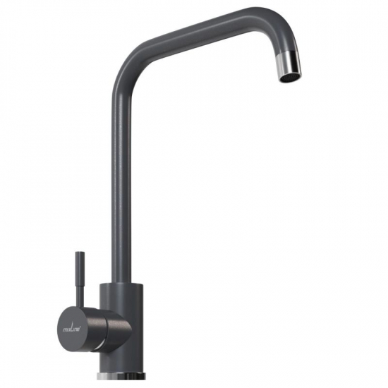 Смеситель для кухни MIXLINE ML-GS12 (342) из нержавеющей стали, графит
