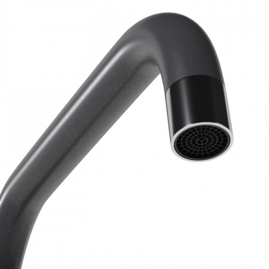 Смеситель для кухни MIXLINE ML-GS12 (342) из нержавеющей стали, графит