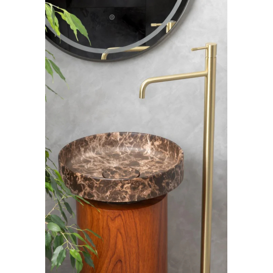 Напольный смеситель для раковины BOHEME Uno 107-MG золото матовое