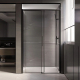 Душевая дверь в нишу VECONI Premium Trento PTD-40B 120x200 стекло прозрачное, профиль чёрный