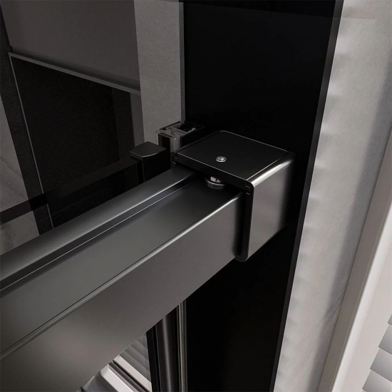 Душевая дверь в нишу VECONI Premium Trento PTD-40B 120x200 стекло прозрачное, профиль чёрный