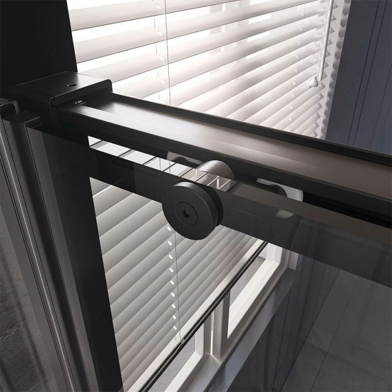Душевая дверь в нишу VECONI Premium Trento PTD-40B 120x200 стекло прозрачное, профиль чёрный