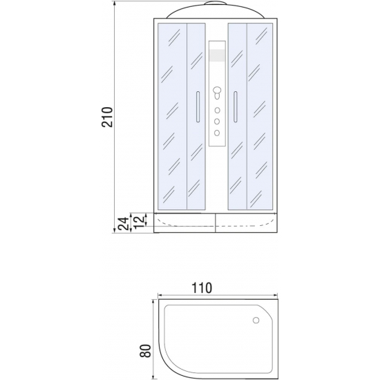 Душевая кабина RIVER Dunay 110/80/24 R MT