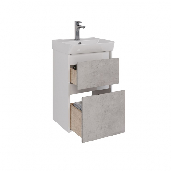 Тумба для комплекта LEMARK Combi 45, 2 ящика, бетон, под раковину Neon 45