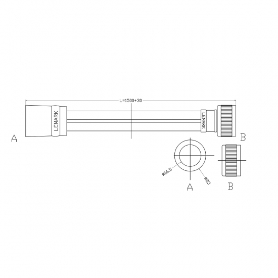 Шланг для душа LEMARK Turn-Free LE8053P ПВХ, длина 150 см