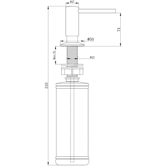 Дозатор для кухонной мойки PAULMARK Decus D004-401, антрацит