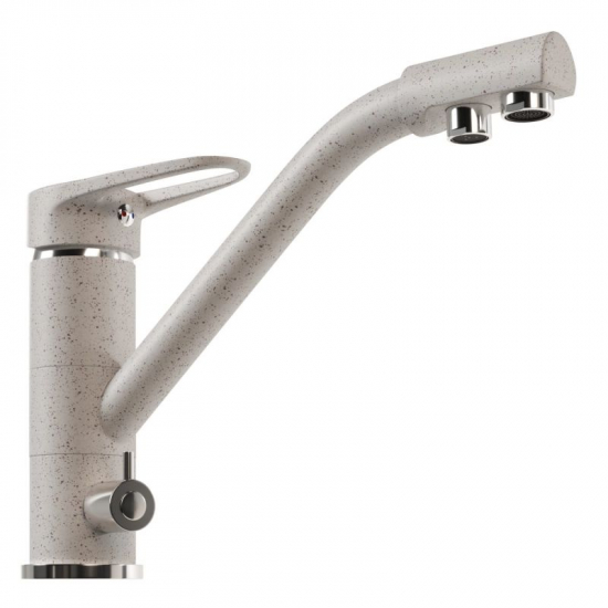 Смеситель для кухни MIXLINE ML-GS05 (328) с подключением к фильтру, бежевый