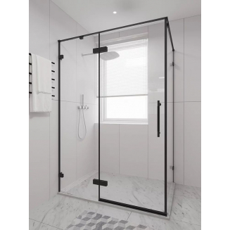Душевой уголок VECONI Premium Alassio SP B 150x100 стекло прозрачное, профиль чёрный