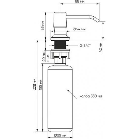 Дозатор для кухонной мойки DOMACI Солерно U-01 лен