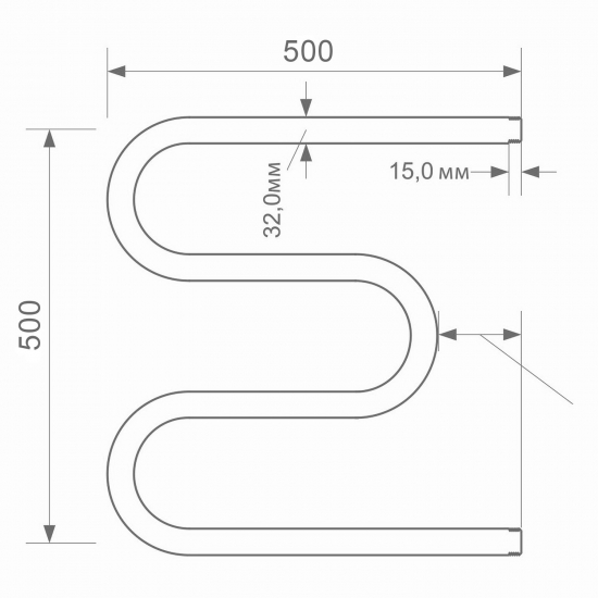 Полотенцесушитель водяной ZOX M-образный 50x50 1"