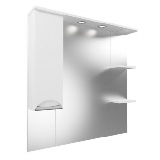 Зеркало-шкаф MIRSANT Камилла 100/2 с подсветкой, с одним ящиком левый