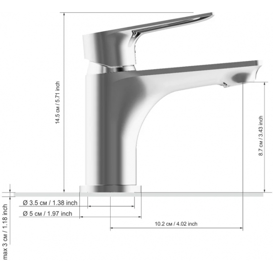 Смеситель для раковины TOKITO Toyama TOK-TOY-1011 хром