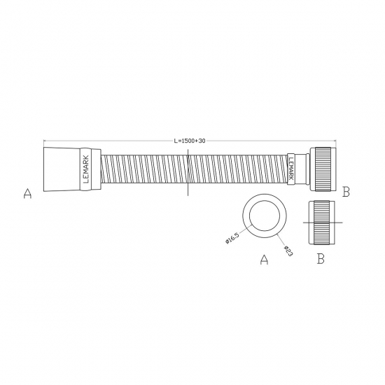 Шланг для душа LEMARK LE8058P, 150см, TURN-FREE