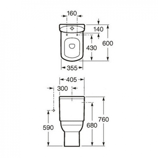 Бачок для унитаза ROCA Dama Senso Compacto 734151B000 межосевое растояние 160 мм