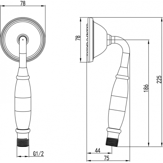Лейка для душа LEMARK LM8007G золото