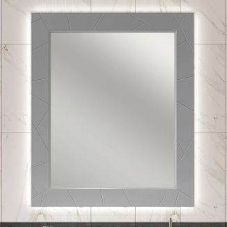 Зеркало OPADIRIS Луиджи 90 с подсветкой и функцией антизапотевания, серое матовое