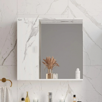 Зеркало-шкаф ONIKA Марбл L левое 75 мрамор, камень бетонный