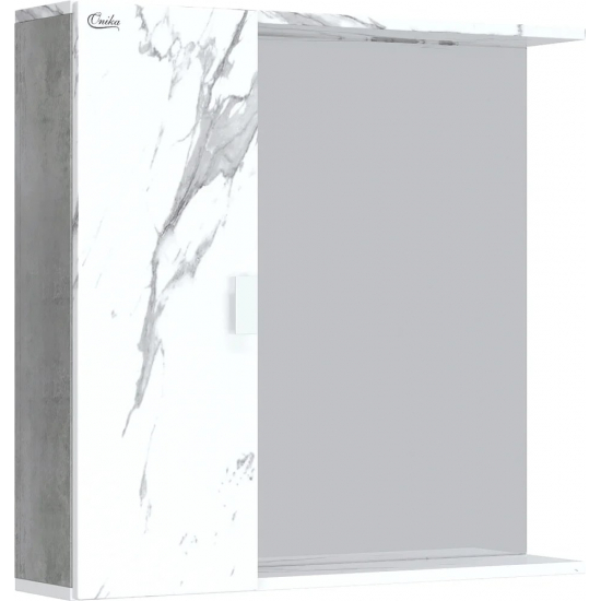 Зеркало-шкаф ONIKA Марбл L левое 75 мрамор, камень бетонный