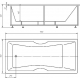 Акриловая ванна АКВАТЕК Феникс FEN190-0000079 190x90 см, с каркасом со сливом-переливом