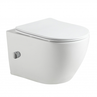 Унитаз подвесной HOLLER Wall Bidet, сиденье микролифт, безободковый, с биде, белый глянец