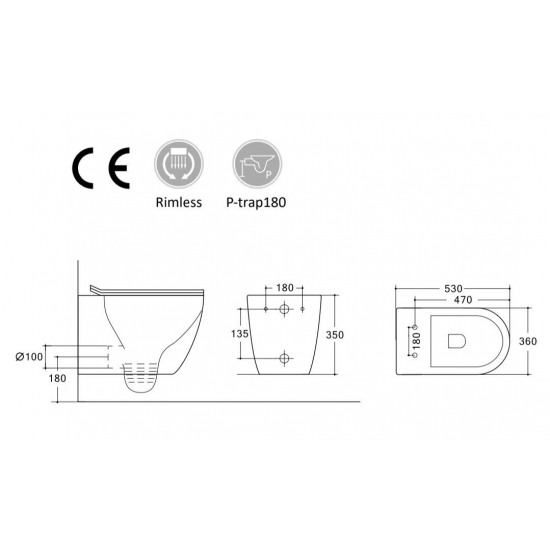 Унитаз подвесной HOLLER Wall Bidet, сиденье микролифт, безободковый, с биде, белый глянец