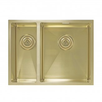 Мойка для кухни врезная SEAMAN Eco Marino SME-575DL двухчашевая Light Gold золото