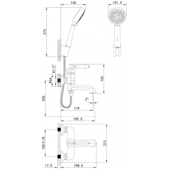Смеситель для ванны IDDIS Oxford OXFSB02i02 хром