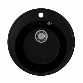 Мойка для кухни кварцевая ULGRAN Quartz Nora 485 мм круглая, уголь, (глуб. чаши 180)