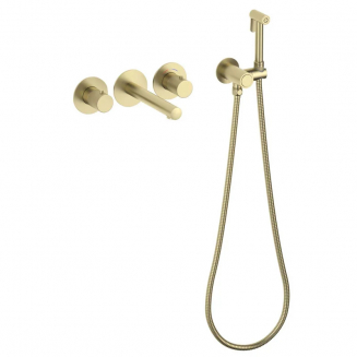 Смеситель для раковины TIMO Saona 2383/17SM с гигиеническим душем, С ВНУТРЕННЕЙ ЧАСТЬЮ золото Смеситель для раковины TIMO Saona 2383/17SM с гигиеническим душем, С ВНУТРЕННЕЙ ЧАСТЬЮ золото