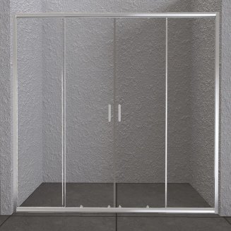 Душевая дверь в нишу BelBagno UNIQUE-BF-2-150/180-C-Cr стекло прозрачное, профиль хром