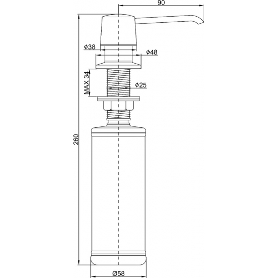 Дозатор для кухонной мойки PAULMARK Sauber D001-CR, хром
