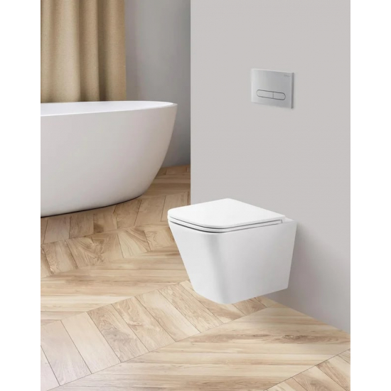 Унитаз подвесной BELBAGNO Ardente-R BB520CHR безободковый, крышка BB2322SC с микролифтом