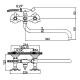 Смеситель для ванны LEDEME H12 L2612-2 хром
