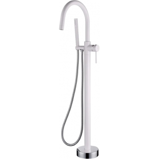 Смеситель для ванны напольный BOHEME Uno 469-WCR white, chrome