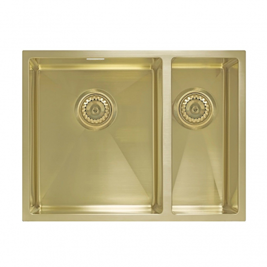 Мойка для кухни врезная SEAMAN Eco Marino SME-575DR двухчашевая Light Gold золото