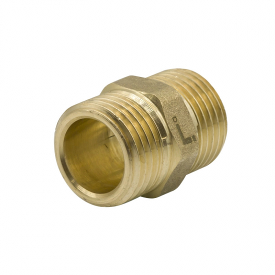 Ниппель резьбовой LEXLINE 1/2" x 1/2" латунный 15 мм