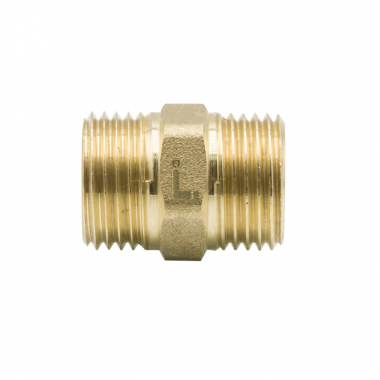 Ниппель резьбовой LEXLINE 1/2" x 1/2" латунный 15 мм