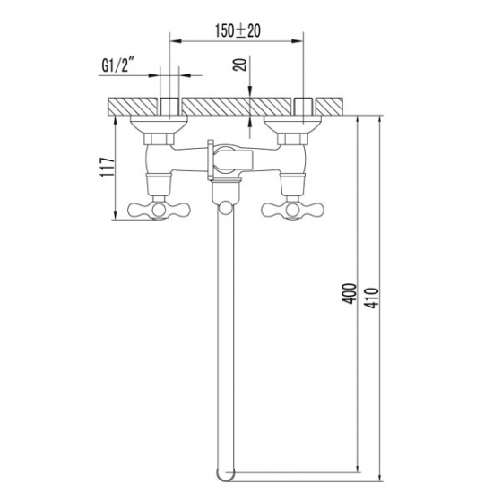 Смеситель для ванны LEMARK Standart LM2151C