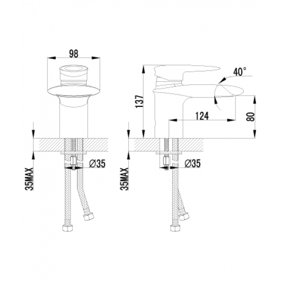 Смеситель для раковины с каскадным изливом LEMARK Status LM4446C